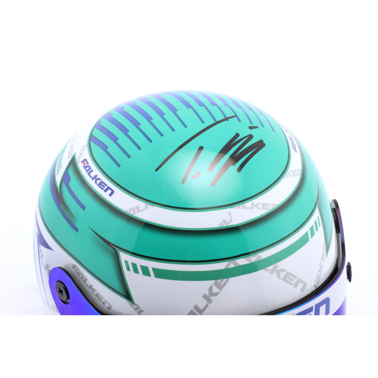 Mini Helm Carbon Tim Heinemann Falken 24h Nürburgring 2024 Maßstab 1:2