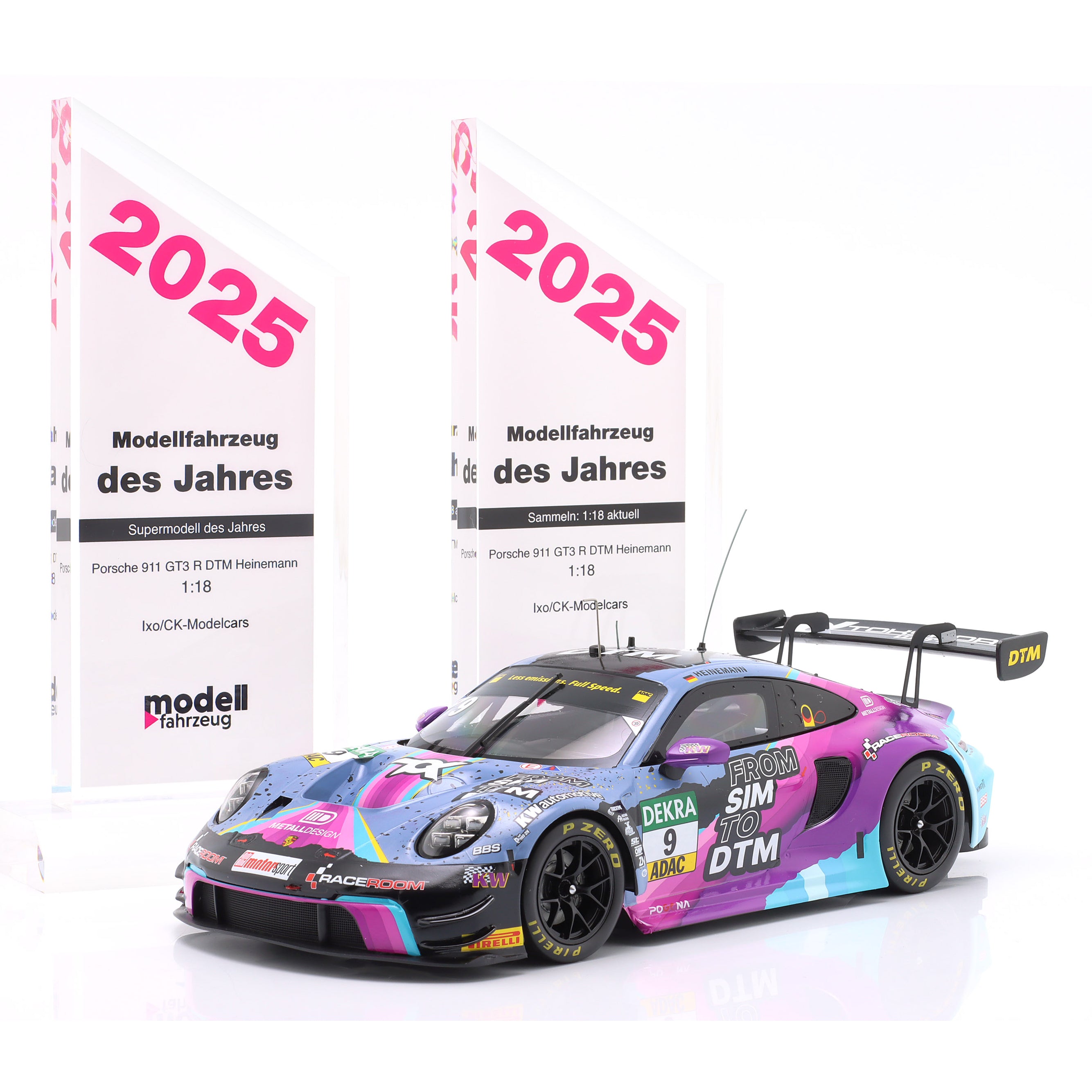 Modellauto Porsche 911 GT3 R (992) From Sim to DTM #9 DTM 2023