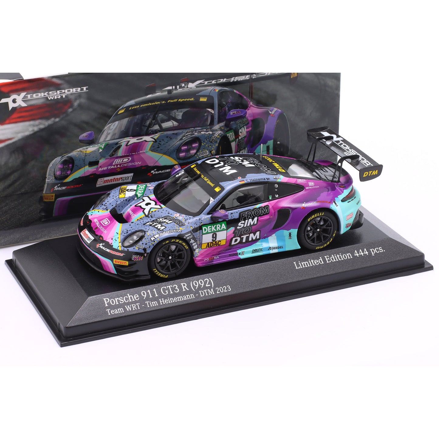 Modellauto Porsche 911 GT3 R (992) From Sim to DTM #9 DTM 2023 Toksport WRT 1:43 Minichamps