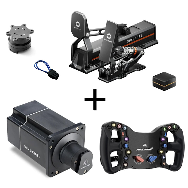 Bundle SimRacing Essentials Simucube Pedale & Wheel Base + Ascher Racing Lenkrad