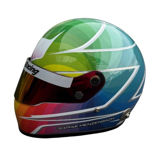 Mini Helm Carbon Sophia Menzenbach Nürburgring Langstrecken-Serie 2024 Maßstab 1:2