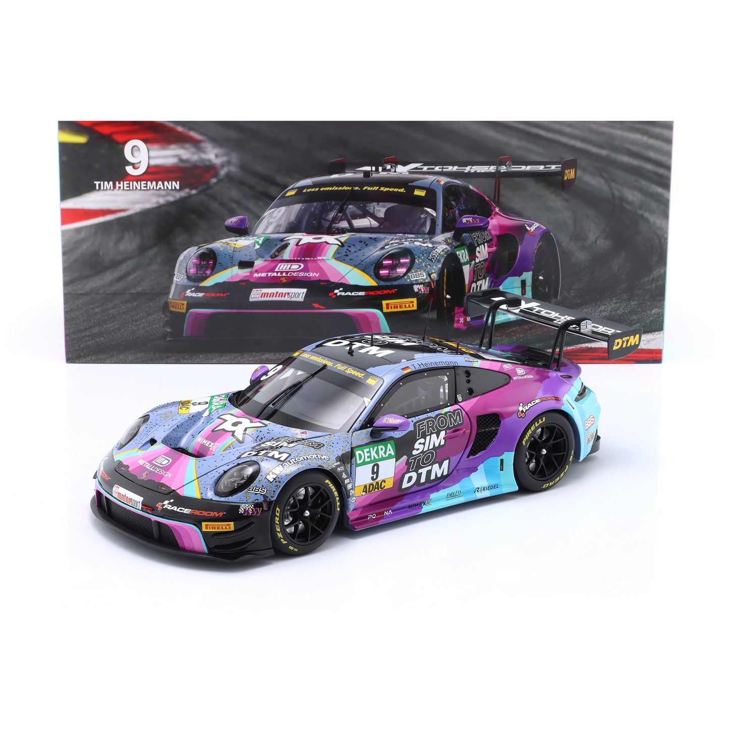 Modellauto Porsche 911 GT3 R (992) From Sim to DTM #9 DTM 2023 Toksport WRT 1:18 Minichamps