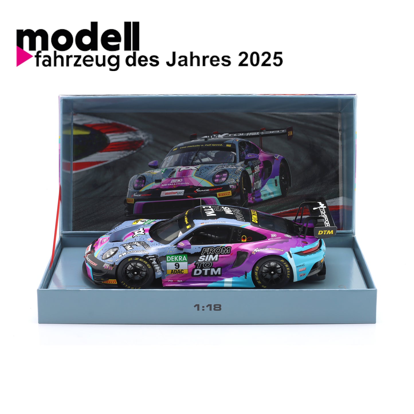 Modellauto Collector’s Edition Porsche 911 GT3 R (992) From Sim to DTM #9 DTM 2023 Toksport WRT Ixo Maßstab 1:18 Modellauto des Jahres 2025