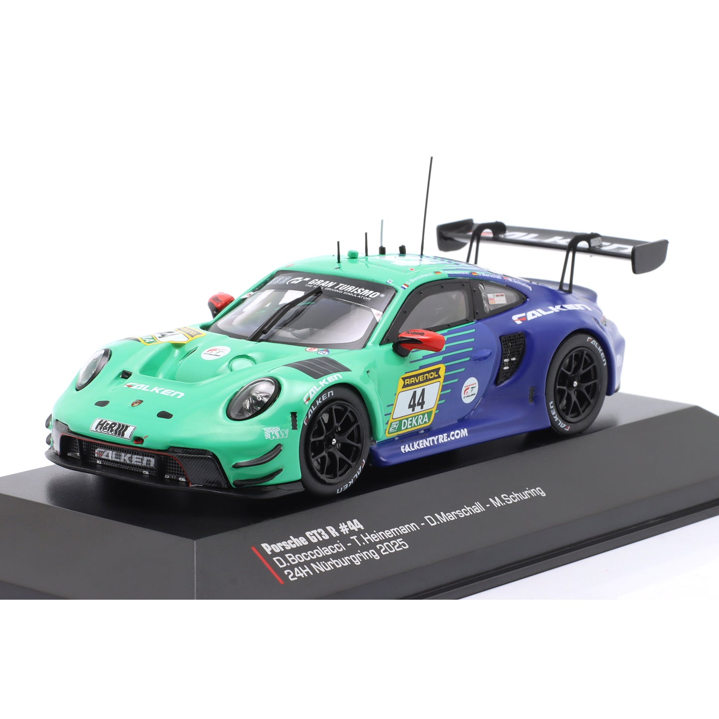 Modellauto Porsche 911 GT3 R (992) Falken #44 24h Nürburgring 2025 Ixo Maßstab 1:43
