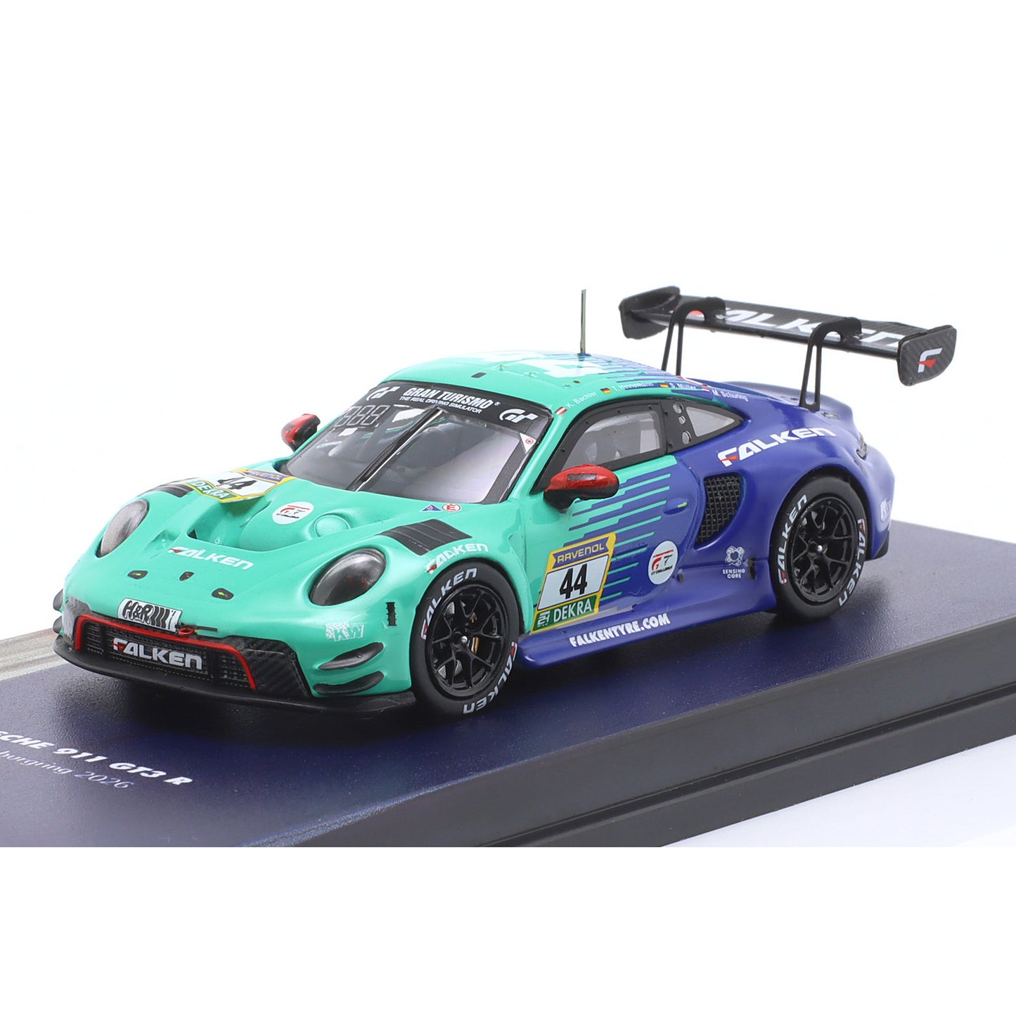 Modellauto Porsche 911 GT3 R (992) Falken #44 24h Nürburgring 2026 Ixo Maßstab 1:64